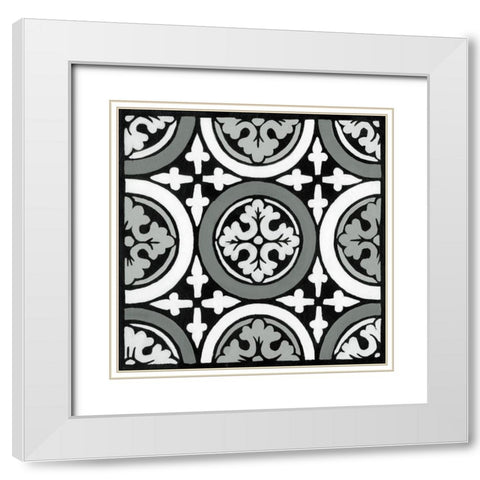 Non-embellish Renaissance Tile II White Modern Wood Framed Art Print with Double Matting by Vision Studio