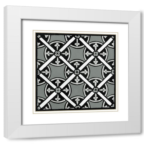 Non-embellish Renaissance Tile III White Modern Wood Framed Art Print with Double Matting by Vision Studio