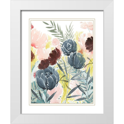 Unbridled Blooms I White Modern Wood Framed Art Print with Double Matting by Popp, Grace