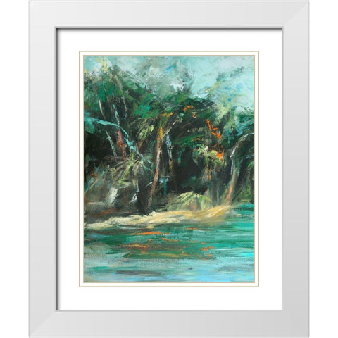 Waterway Jungle I White Modern Wood Framed Art Print with Double Matting by Wilkins, Suzanne