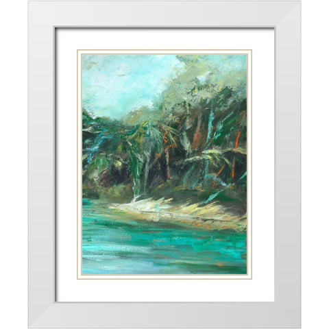 Waterway Jungle II White Modern Wood Framed Art Print with Double Matting by Wilkins, Suzanne
