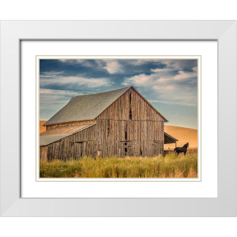 Farm and Field VI White Modern Wood Framed Art Print with Double Matting by PHBurchett