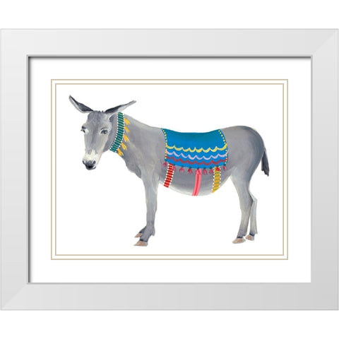Festival Animal III White Modern Wood Framed Art Print with Double Matting by Moore, Regina
