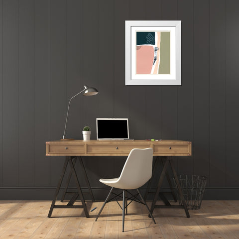 Simple Marks I White Modern Wood Framed Art Print with Double Matting by Moore, Regina