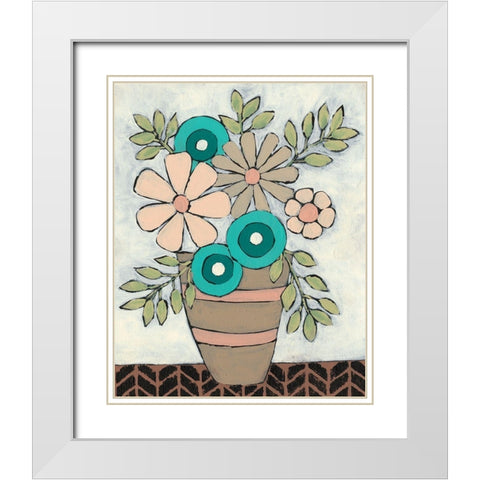 Mid Summer Bouquet I White Modern Wood Framed Art Print with Double Matting by Moore, Regina