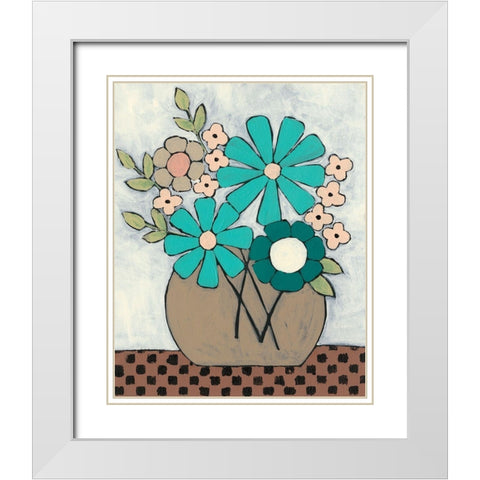 Mid Summer Bouquet II White Modern Wood Framed Art Print with Double Matting by Moore, Regina