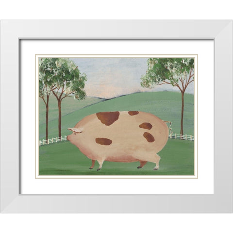 Folk Farm III White Modern Wood Framed Art Print with Double Matting by Moore, Regina