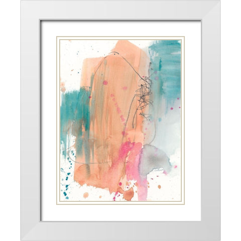Vivid Splash I White Modern Wood Framed Art Print with Double Matting by Goldberger, Jennifer