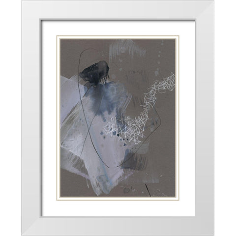 Matrix Pathways I White Modern Wood Framed Art Print with Double Matting by Goldberger, Jennifer