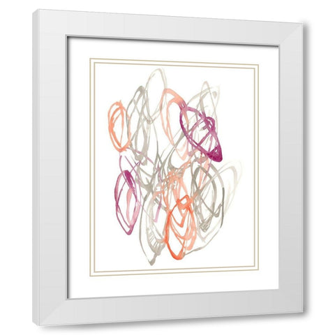 Connected Orbits I White Modern Wood Framed Art Print with Double Matting by Goldberger, Jennifer