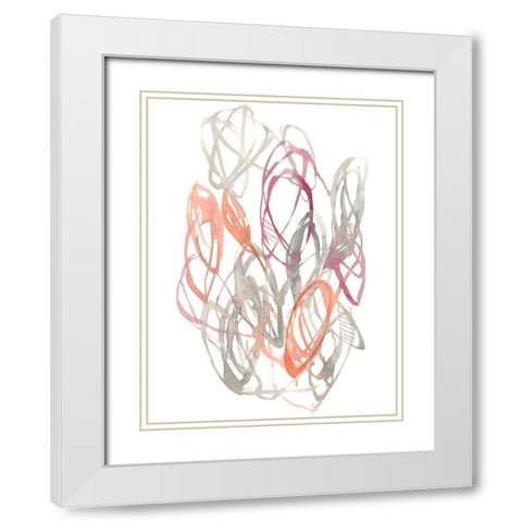 Connected Orbits II White Modern Wood Framed Art Print with Double Matting by Goldberger, Jennifer