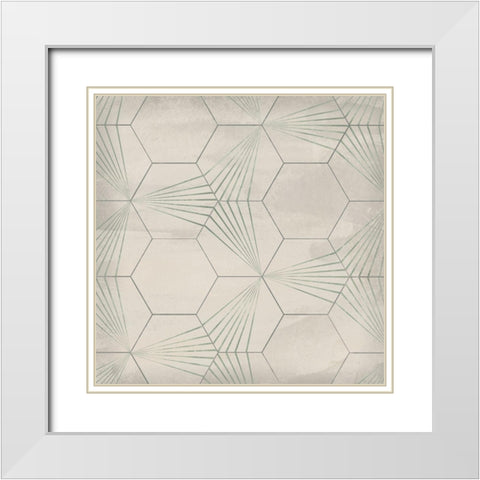 Hexagon Tile I White Modern Wood Framed Art Print with Double Matting by Vess, June Erica