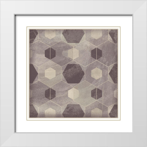 Hexagon Tile IV White Modern Wood Framed Art Print with Double Matting by Vess, June Erica