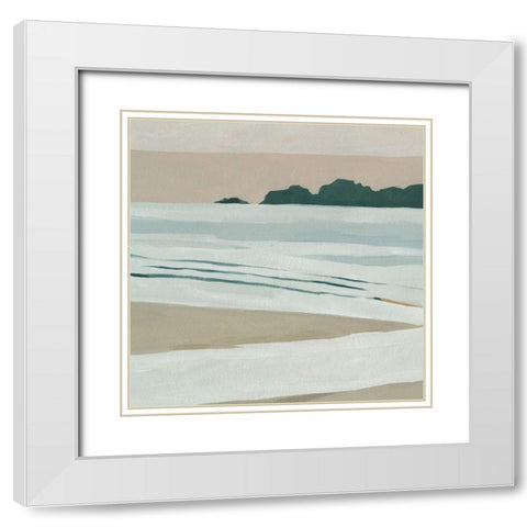 Coastal Lines I White Modern Wood Framed Art Print with Double Matting by Scarvey, Emma