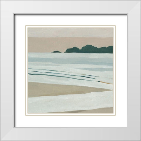 Coastal Lines I White Modern Wood Framed Art Print with Double Matting by Scarvey, Emma