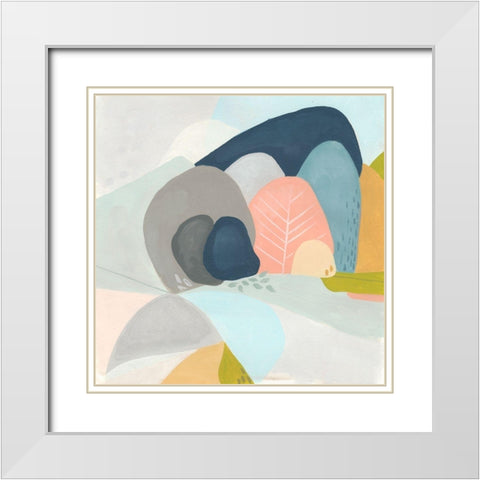 Whimsical Valley I White Modern Wood Framed Art Print with Double Matting by Vess, June Erica