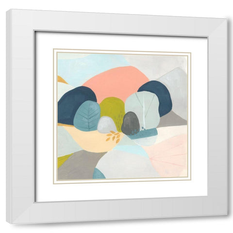 Whimsical Valley II White Modern Wood Framed Art Print with Double Matting by Vess, June Erica