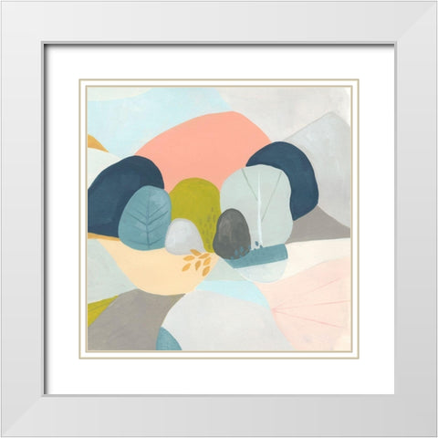 Whimsical Valley II White Modern Wood Framed Art Print with Double Matting by Vess, June Erica