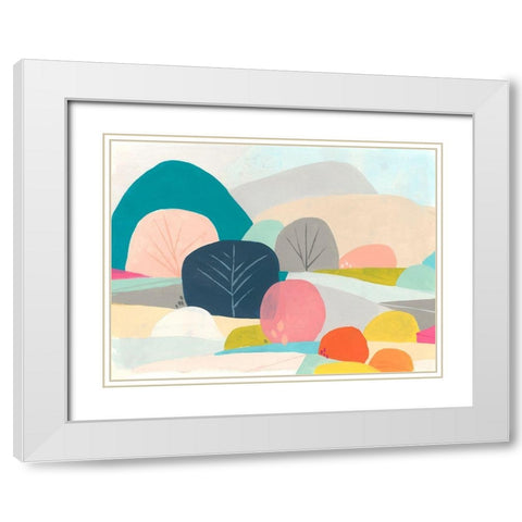 Meadow Whimsy I White Modern Wood Framed Art Print with Double Matting by Vess, June Erica