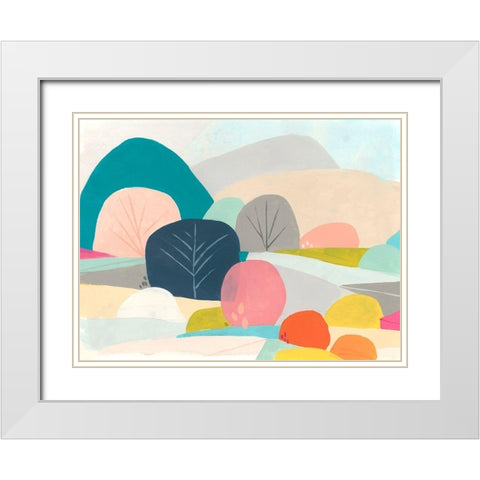 Meadow Whimsy I White Modern Wood Framed Art Print with Double Matting by Vess, June Erica