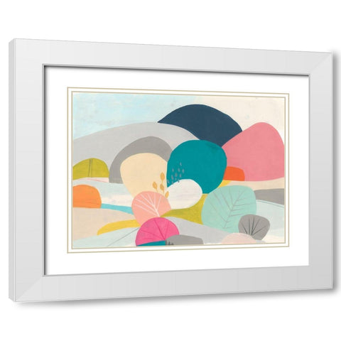 Meadow Whimsy II White Modern Wood Framed Art Print with Double Matting by Vess, June Erica