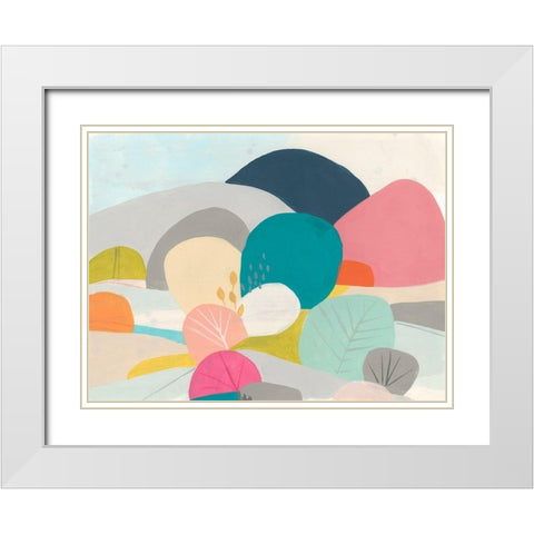 Meadow Whimsy II White Modern Wood Framed Art Print with Double Matting by Vess, June Erica