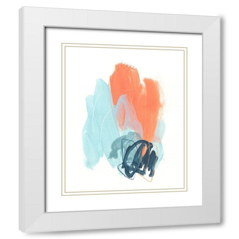 Blaze I White Modern Wood Framed Art Print with Double Matting by Vess, June Erica