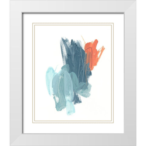 Blaze III White Modern Wood Framed Art Print with Double Matting by Vess, June Erica