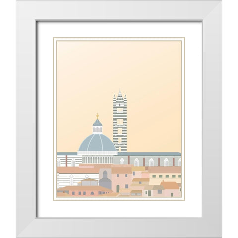 Travel Europe--Duomo di Siena White Modern Wood Framed Art Print with Double Matting by Soerensen, Gurli