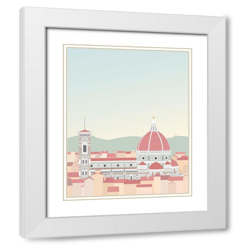 Travel Europe--Firenze White Modern Wood Framed Art Print with Double Matting by Soerensen, Gurli