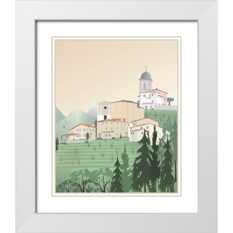 Travel Europe--Pedona White Modern Wood Framed Art Print with Double Matting by Soerensen, Gurli