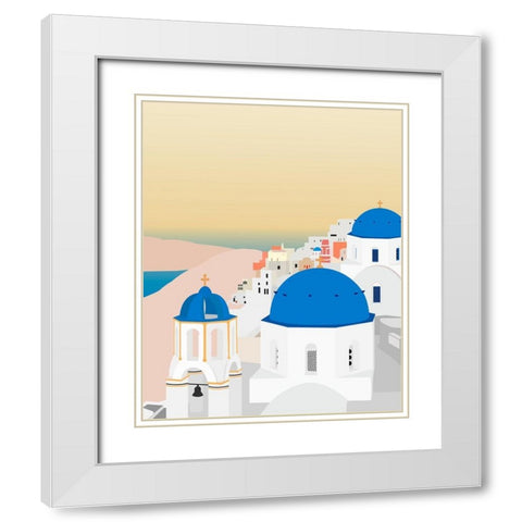 Travel Europe--Santorini White Modern Wood Framed Art Print with Double Matting by Soerensen, Gurli