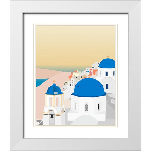 Travel Europe--Santorini White Modern Wood Framed Art Print with Double Matting by Soerensen, Gurli