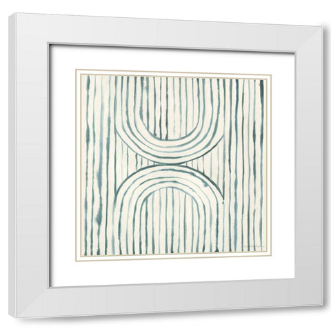 Gyrate II White Modern Wood Framed Art Print with Double Matting by Lam, Vanna