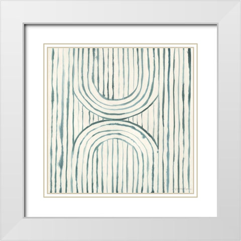 Gyrate II White Modern Wood Framed Art Print with Double Matting by Lam, Vanna