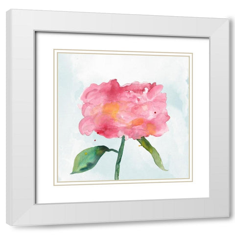 Joyful Peony IV White Modern Wood Framed Art Print with Double Matting by Ludwig, Alicia