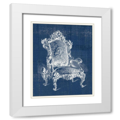 Antique Chair Blueprint II White Modern Wood Framed Art Print with Double Matting by Vision Studio