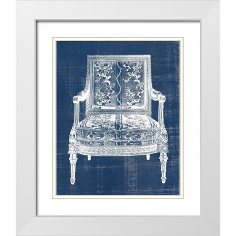 Antique Chair Blueprint VI White Modern Wood Framed Art Print with Double Matting by Vision Studio