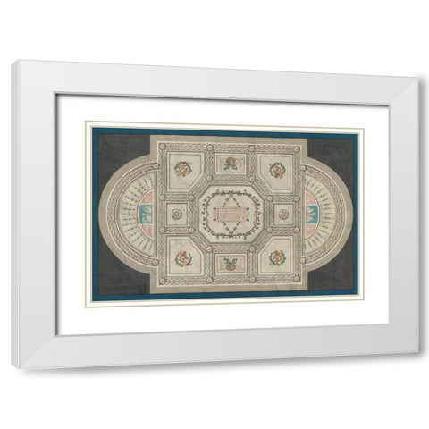 Parisian Ceiling Design White Modern Wood Framed Art Print with Double Matting by Vess, June Erica