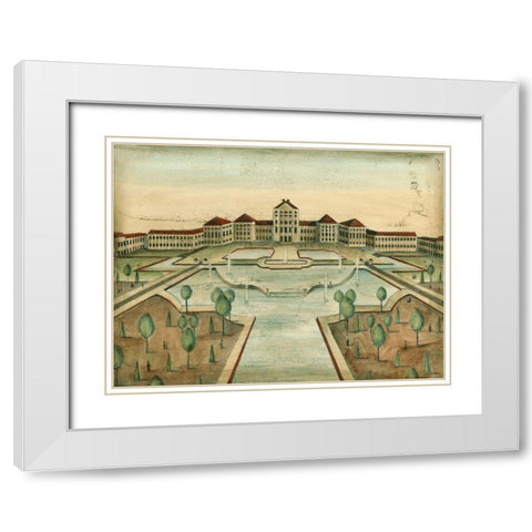 Garden Design III White Modern Wood Framed Art Print with Double Matting by Vision Studio