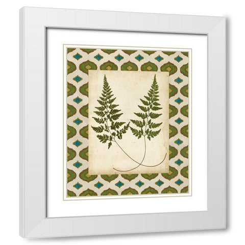 Moroccan Ferns I White Modern Wood Framed Art Print with Double Matting by Vision Studio