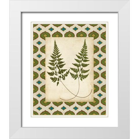 Moroccan Ferns I White Modern Wood Framed Art Print with Double Matting by Vision Studio