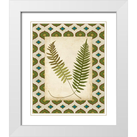 Moroccan Ferns III White Modern Wood Framed Art Print with Double Matting by Vision Studio