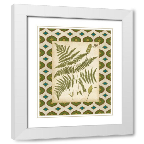 Moroccan Ferns IV White Modern Wood Framed Art Print with Double Matting by Vision Studio