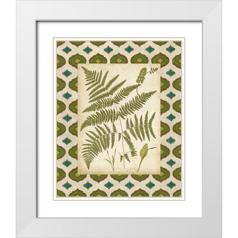 Moroccan Ferns IV White Modern Wood Framed Art Print with Double Matting by Vision Studio