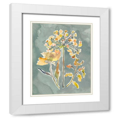 Collected Florals II White Modern Wood Framed Art Print with Double Matting by Zarris, Chariklia