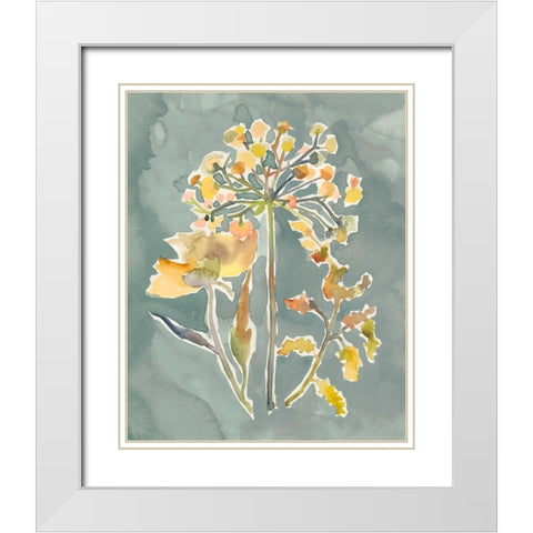 Collected Florals II White Modern Wood Framed Art Print with Double Matting by Zarris, Chariklia