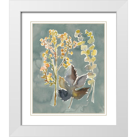 Collected Florals III White Modern Wood Framed Art Print with Double Matting by Zarris, Chariklia