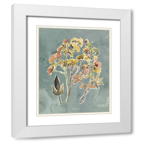 Collected Florals IV White Modern Wood Framed Art Print with Double Matting by Zarris, Chariklia