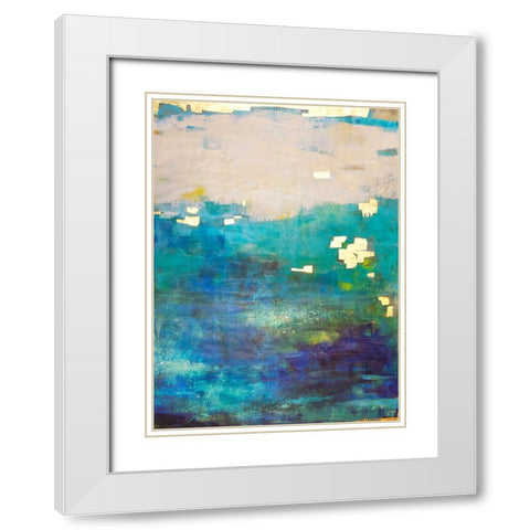 Blue Lacuna White Modern Wood Framed Art Print with Double Matting by Jachimiec, Sue